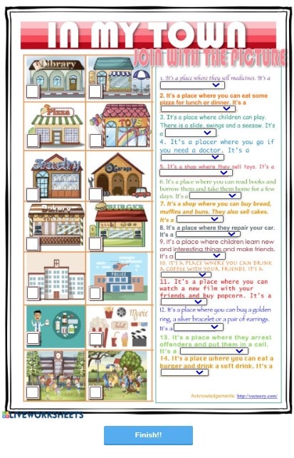 In my town worksheet 2 by nuria08